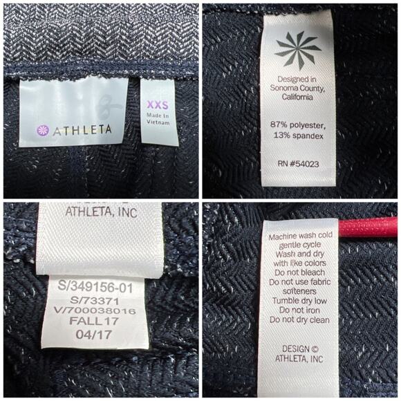 Athleta Herringbone Metro High Waisted Legging SIZE XXS Black Gray Yoga Pants - Picture 5 of 13
